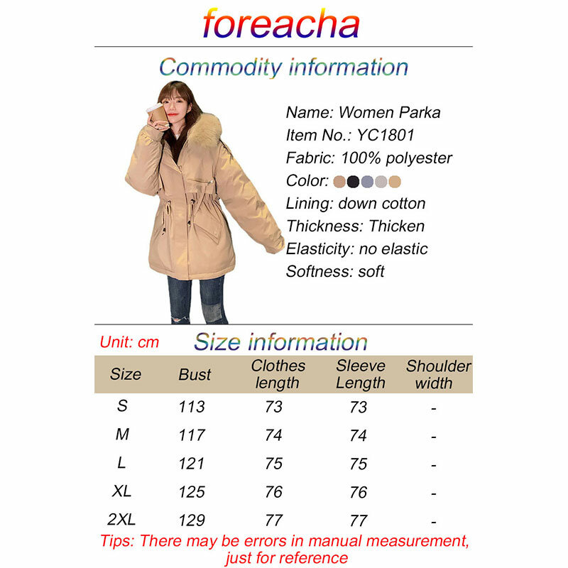 MGFashion Mid-length Korean winter coat women 2021 Hooded zipper to keep warm Outwear Thickened Tooling style Women parka S-XXL