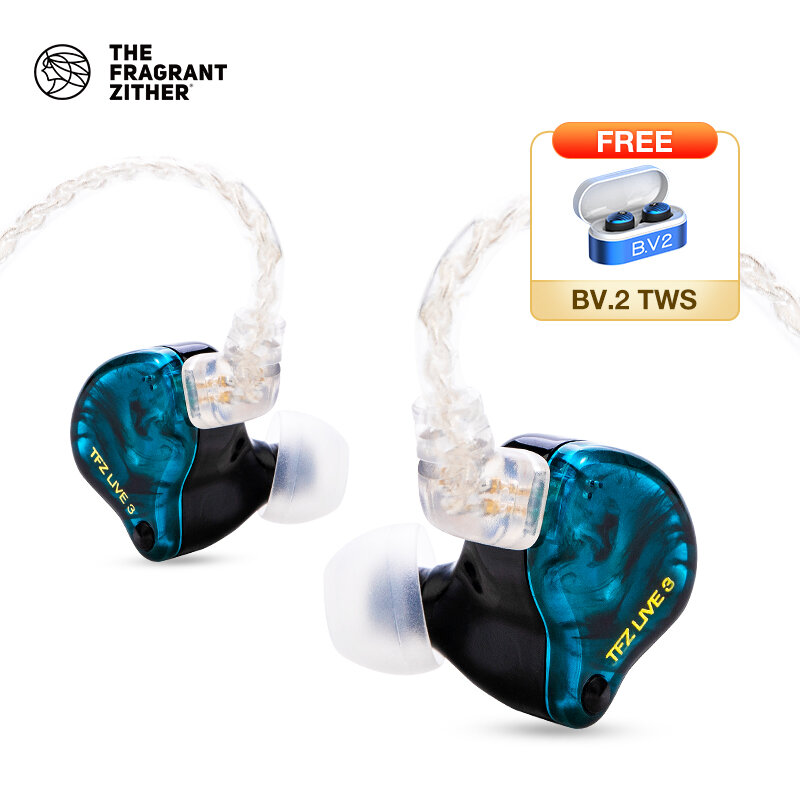 Tfz-fones de ouvido hibridos, unidade tesla 1.0 com cancelamento de ruídos, para iems
