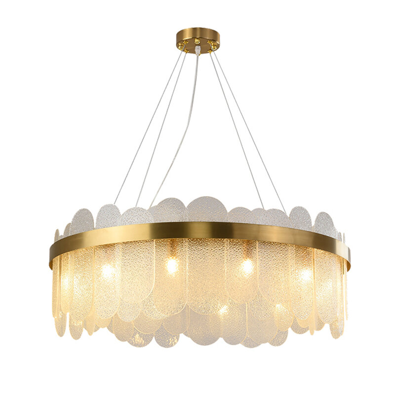 Lampe Led suspendue ronde dorée au design Post-moderne, Luminaire décoratif d'intérieur, idéal pour une salle à manger ou une cuisine