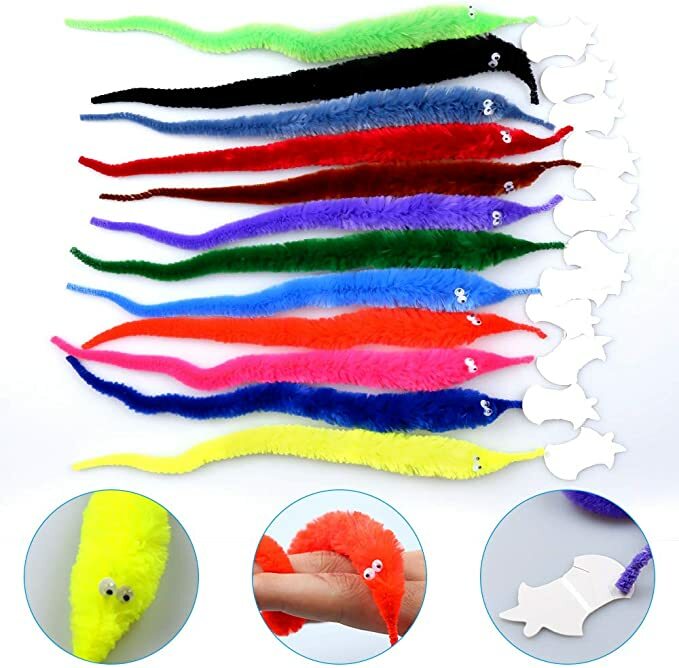 "N/A" Shyflpopo 12-72 Pcs Magic Worms Toys Worm on a String bulkfor Carnival Kid Party Favors,Halloween Party Decoration,Prank T