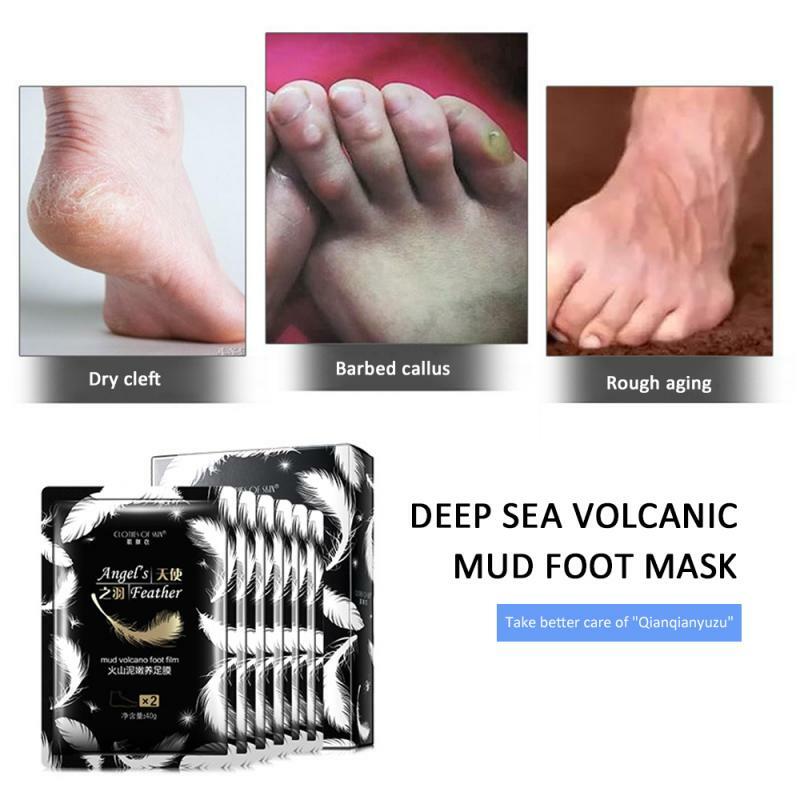 Nova lama vulcânica remover pé esfoliante pé máscara branqueamento anti-envelhecimento hidratante peeling pele meias cuidados com a pele para todas as peles