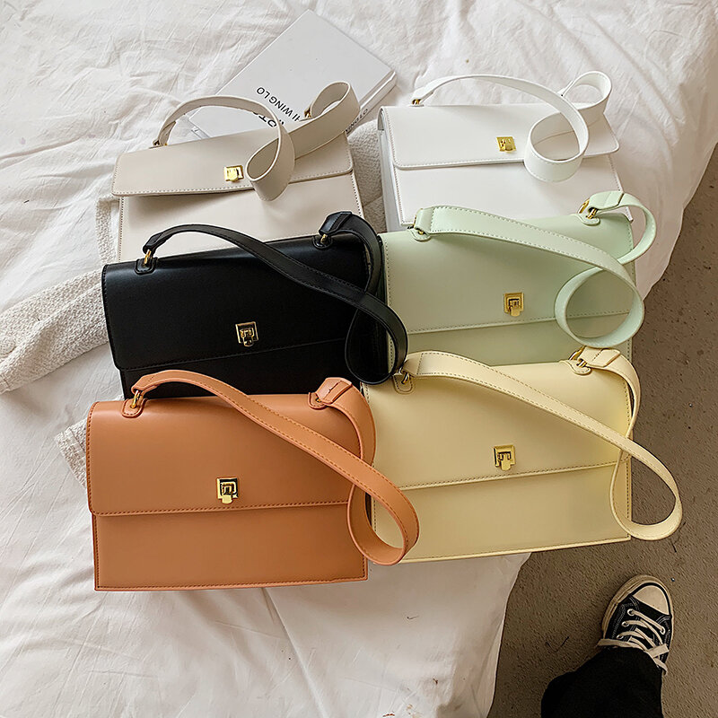 Bolsas femininas simples de alta qualidade praça crossbody sacos para as mulheres couro bolsa ombro designer feminino mensageiro sacos aleta sac