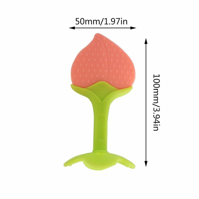 Kids Peach Shape Teether BPA Free Food Grade Silicone Chewing Toy Non Toxic Teether For Newborn Chewing Toy