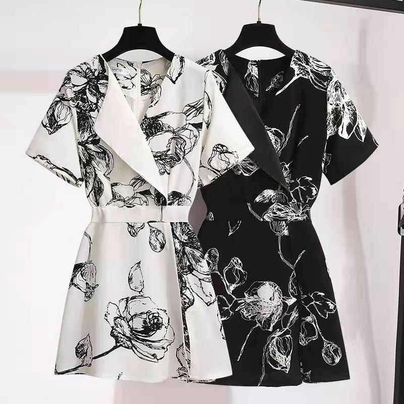 여름 여성 정장, 새로운 서양식 패션 트렌드 느슨한 쉬폰 드레스 얇은 반바지 드레스 투피스 ins 인기 판매 2021
