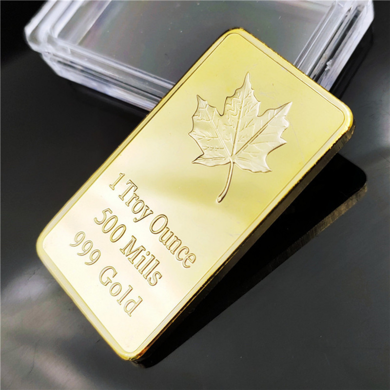 الكندي مابل ليف تذكارية سبائك الذهب الذهب بار مربع تذكارية عملة الحرف جمع ديكور المنزل