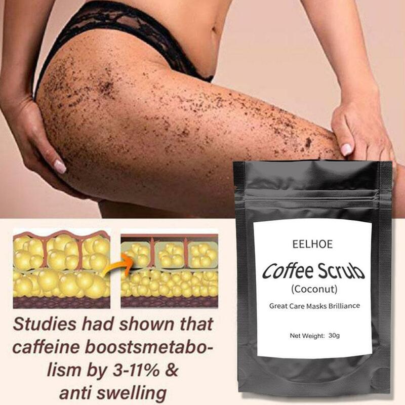 30g Kaffee Peeling Coconut Duft Körper Peeling-Creme Toten Meer Cellulite Bleaching Anti Für Peeling Salz Feuchtigkeitsspendende C0F3