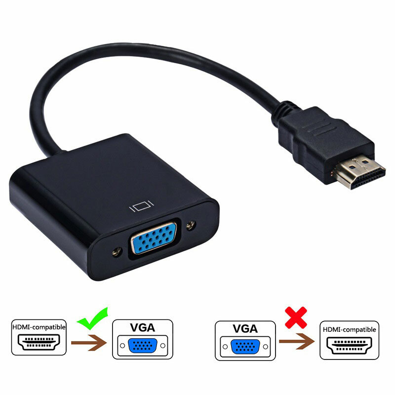 Roreta HD 1080P Digital-Analog-Konverter Kabel HDMI-kompatibel zu VGA Adapter Für PS4 PC Laptop TV box zu Projektor Displayer