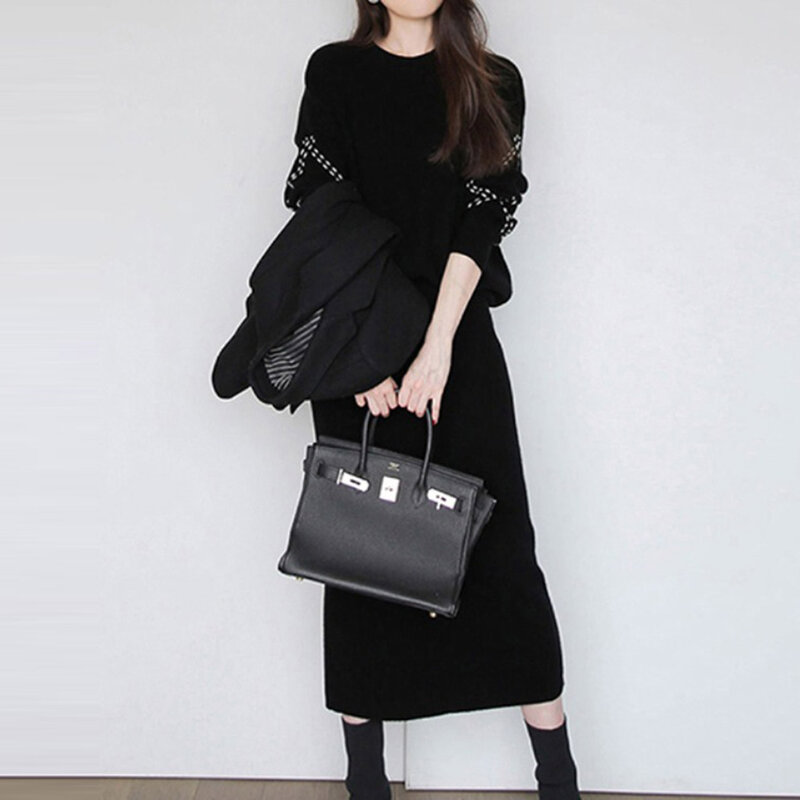Two Piece Sets 2021 Autumn And Winter Japan Korea Fashion New Casual Simple Dress Sweater Mid-length Knit Suit Skirt Elegant
