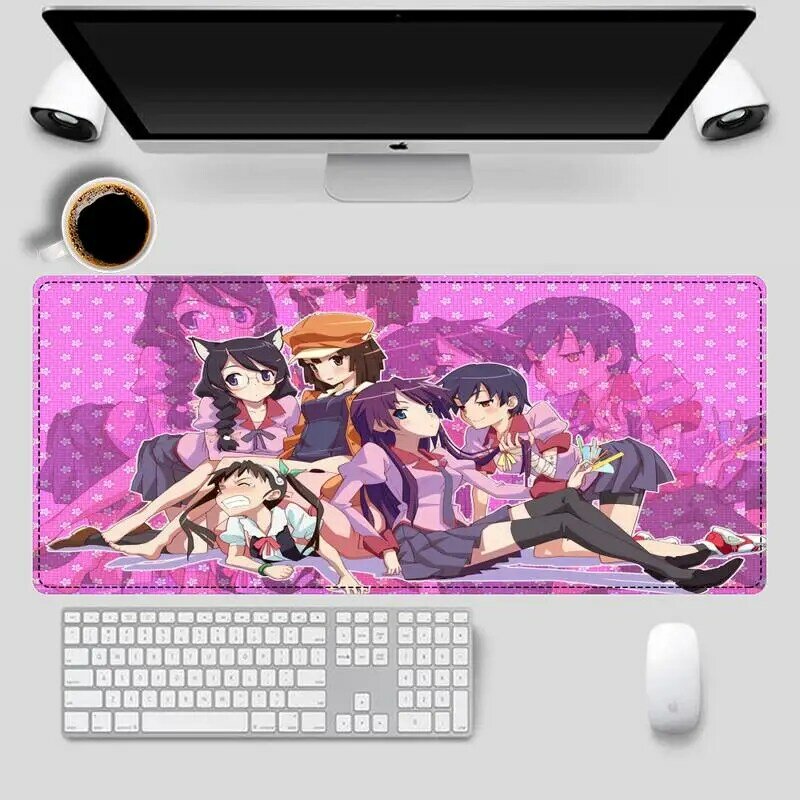 2020 monogatari gaming mouse pad computador portátil gamer mousepad anime antiderrapante tapete de mesa teclado para overwatch/cs go