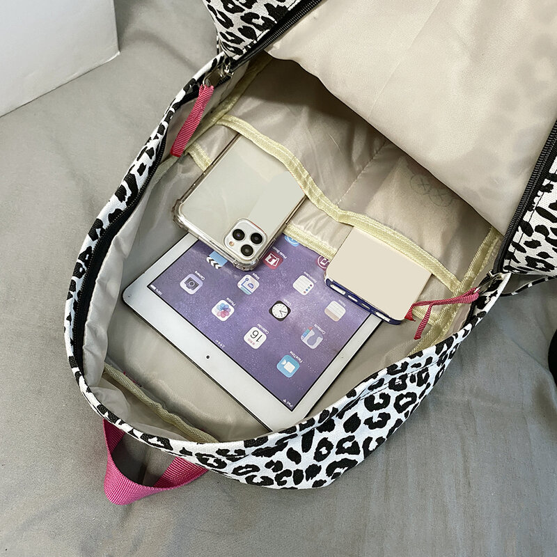Новый женский рюкзак с принтом зебры и коровы, Холщовый винтажный рюкзак в стиле преппи, школьная сумка для студентов, вместительный рюкзак