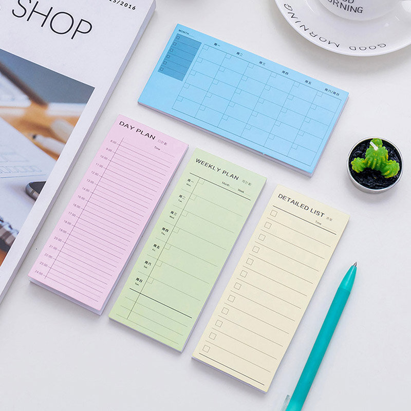 Um cronograma de escritório de aprendizagem, bloco de notas planejamento, adesivos diy n vezes note material de escritório papelaria