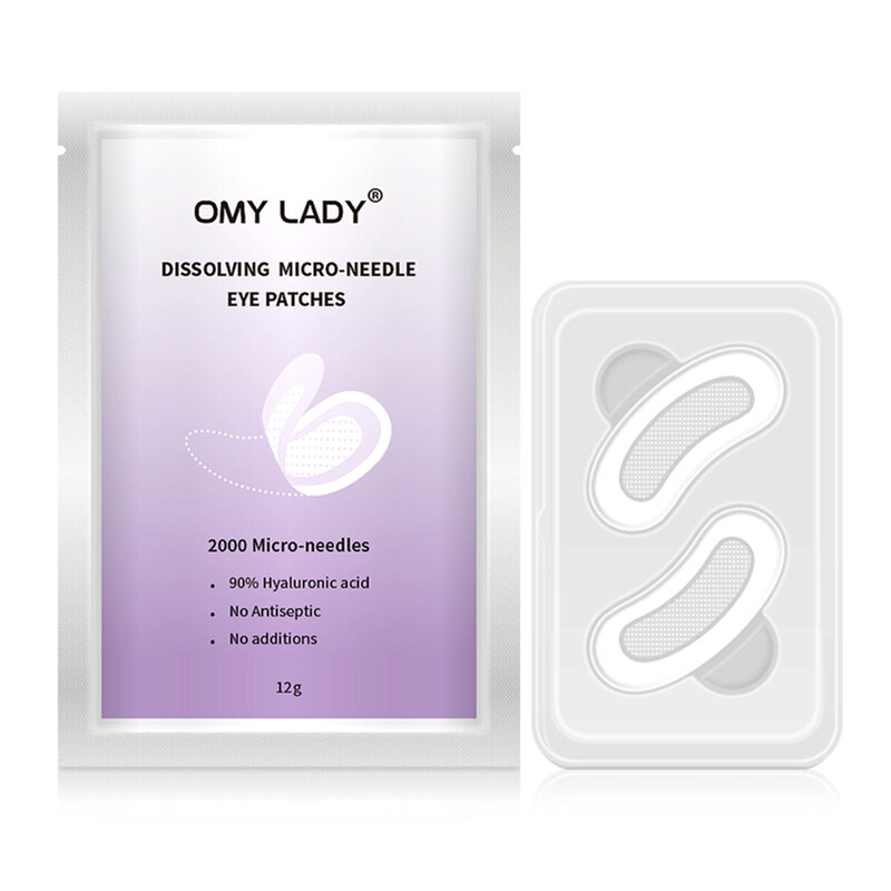 OMY LADY1Pair Eye Patches Dissolving Microneedle Whitening Brightening Moisturizing Hydrating Firming Anti Wrinkle Anti Aging