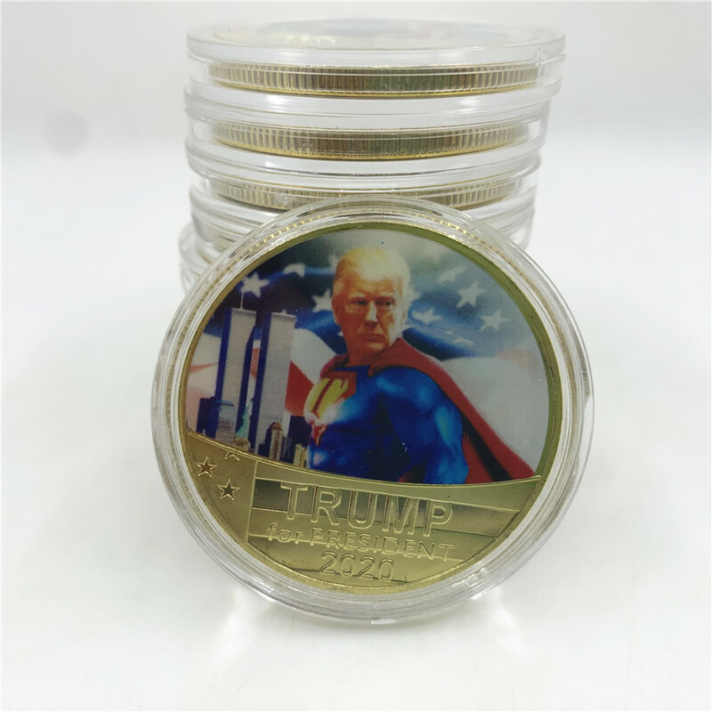 Pièces de monnaie du défi Donald trum, Ex-président américain, drôle étoile commémorative, pièce d'or, cadeaux de collection, souvenir de célébrité