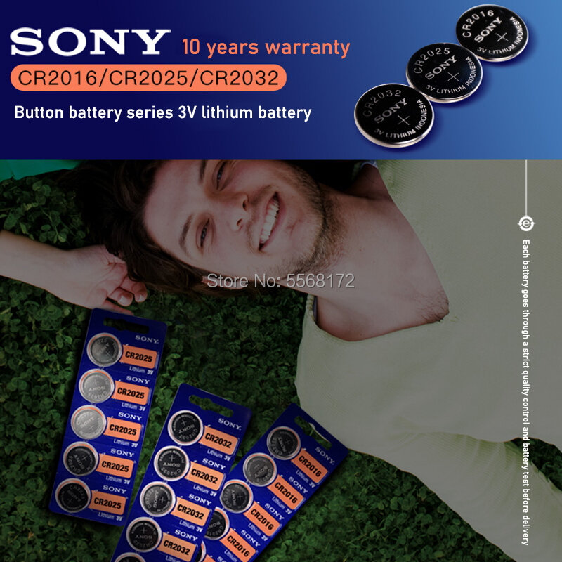 50Pcs Sony CR1220 100% Originele Knoopcel Batterij Cr 1220 ECR1220 GPCR1220 Voor Horloge Autosleutel Afstandsbediening 3V Lithium Batterij