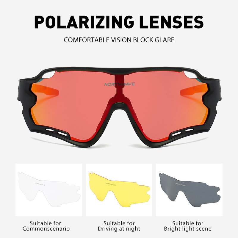 Солнцезащитные очки, 4 линзы, UV400, Поляризованные, для велоспорта