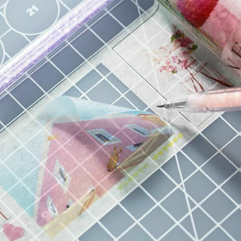 Kawaii colorido bolha lápis escultura faca estudante menina cortador de papel portátil diário adesivo artesanato recorte artigos de papelaria suprimentos