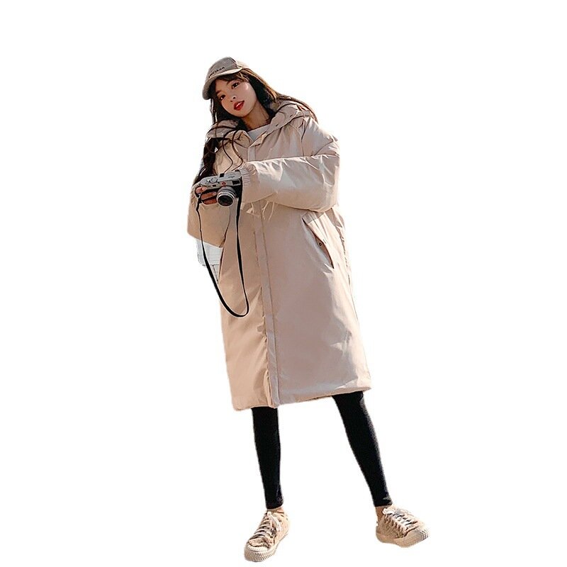 ผู้หญิงฤดูหนาวลงผ้าฝ้ายแจ็คเก็ต2021ใหม่หนาขนาดใหญ่ขนาดกลางยาวหลวมผ้าฝ้ายเบาะ
