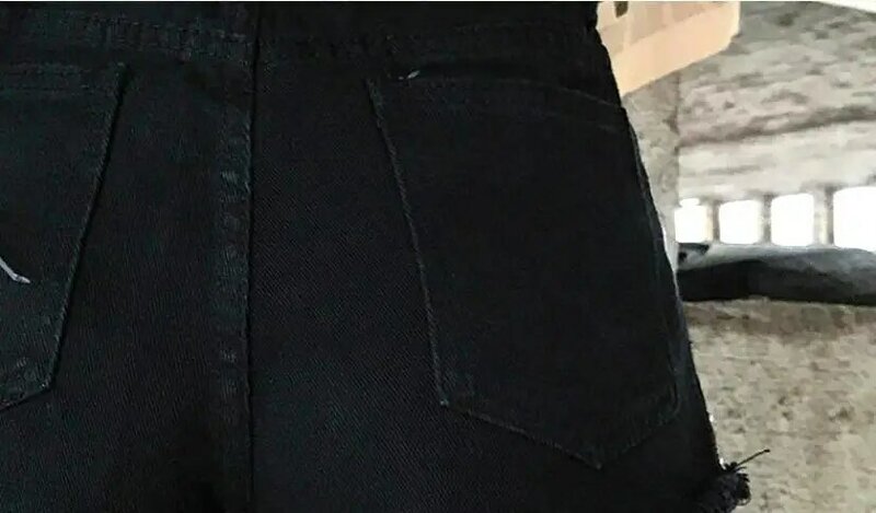 Mulheres Luz Azul Shorts Jeans Gradiente Moda Raw Gumes Rebites Calça Jeans de Cintura Alta Feminino Selvagem Moda Mini Shorts de Vaqueiro Novo d341