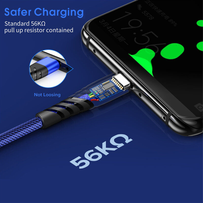 2.4A USB Type C Кабель для быстрой зарядки для Huawei Samgsung xiaomi Универсальная линия для мобильных телефонов USB C Зарядное устройство Провод для передач...