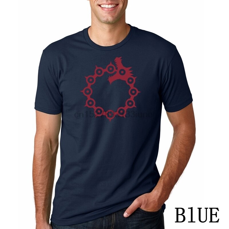 Camiseta de manga corta para hombres, Camisa de algodón con estampado de cómic, nueva camiseta de manga corta con estampado de Los sietes pecados, 2019