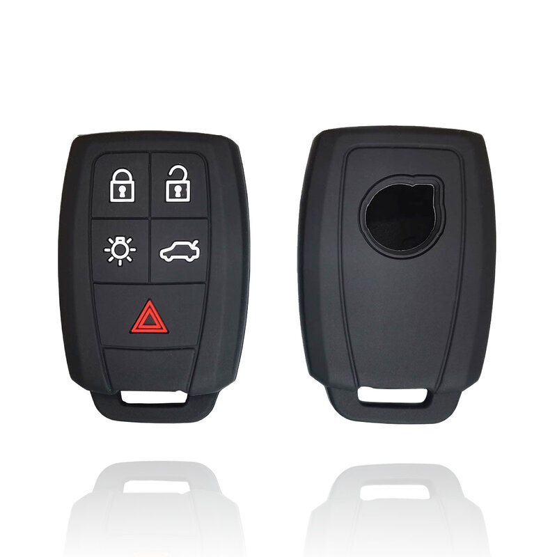 Funda de silicona para mando a distancia de coche Volvo, carcasa de 5 botones para mando a distancia, para modelos XC90, C70, S60, D5, V50, S40, C30, 2008, 2009, 2010 y 2011