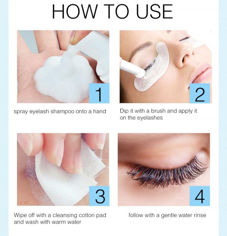 1Pc Idep Ekstensi Sikat Sampo Kit Eye Lash Cleaning Pompa Busa Desain Tidak Ada Stimulus Makeup Bersih Lem Makeup Remover 50Ml