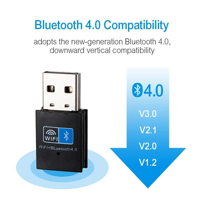 Miniadaptador adaptador WiFi USB Bluetooth para PC, adaptador WiFi de 150Mbps, Dongle, tarjeta de red de 2,4G, Antena, receptor WiFi