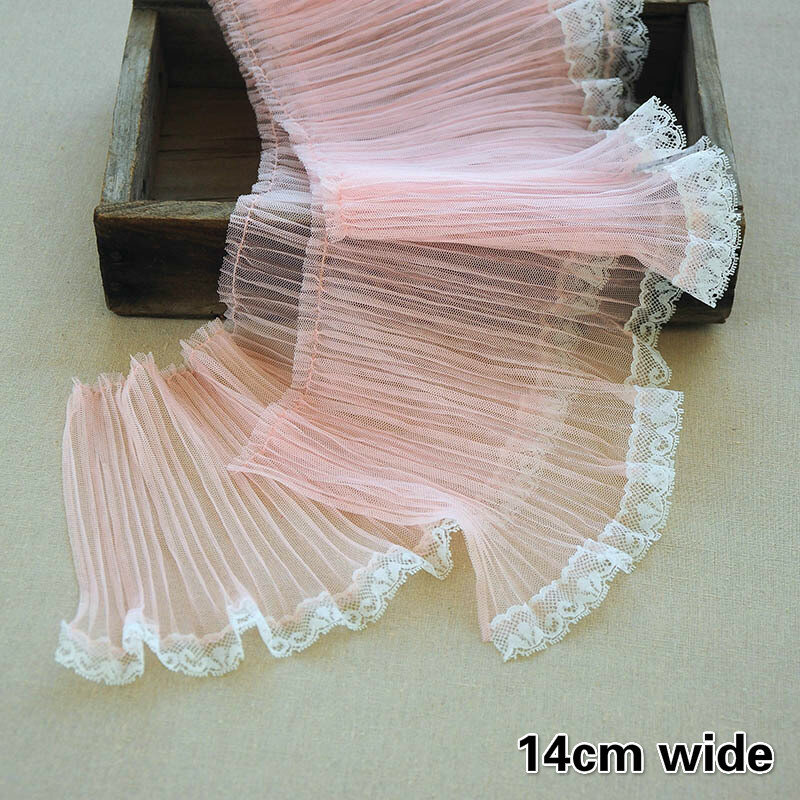 Organ Pleated Mesh Gauze Embroidery Ribbon Lace DIY Ladies Children's Clothes Skirt Cuffs Hem Home Textile Multi-purpose Trim