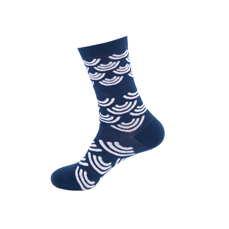 Novo produto clássico masculino compressão feliz meias tendência selvagem padrão geométrico série meias harajuku hip hop