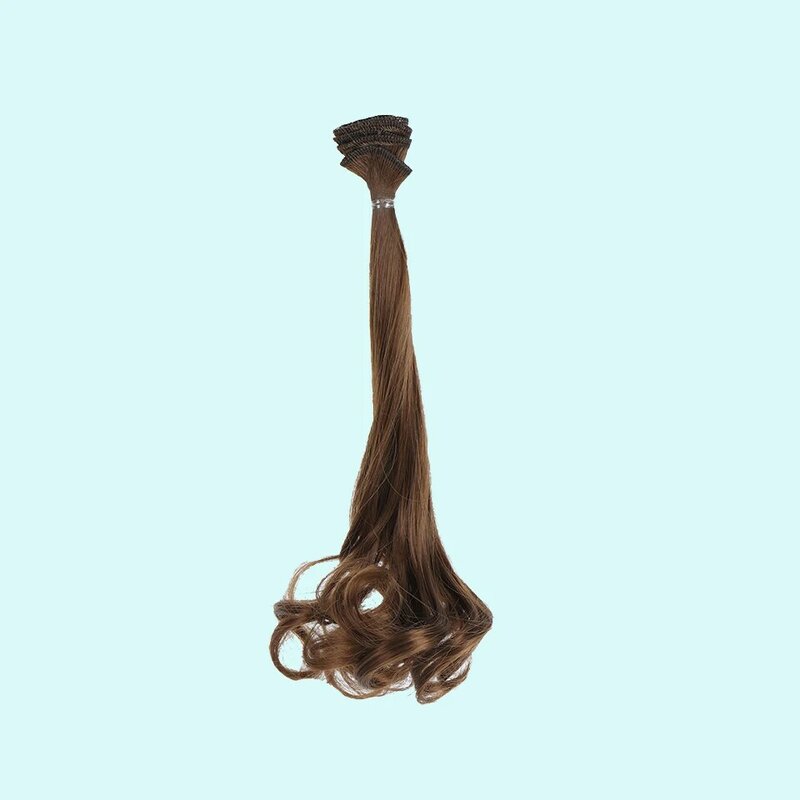 Bybrana BJD SD 30cm Doll Hair Black Blown Khaki DIY Wigs Handmade Long Curly Doll Wigs Tress Doll Accessories