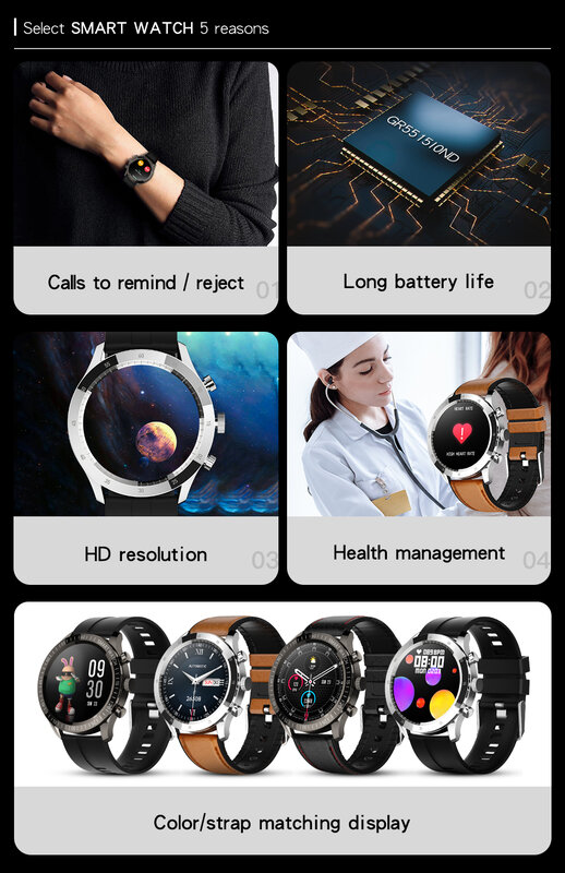 CZJW 360*360 HD Jam Tangan Pintar Pria Pelacak Kebugaran Jam Tangan Pintar Tahan Air untuk Android Ios 2021 Baru Olahraga Denyut Jantung Langkah Kalori