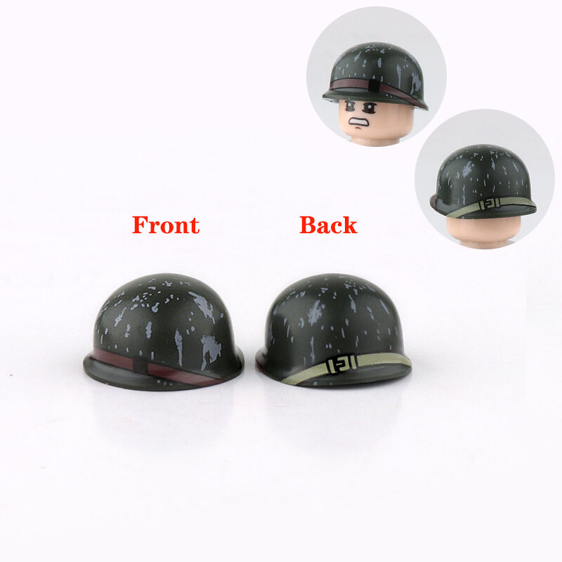 Nowy WW2 wojskowy amerykański żołnierz akcesoria do kasku klocki żołnierze sił zbrojnych figurki USA M1 kask części mini klocki zabawki