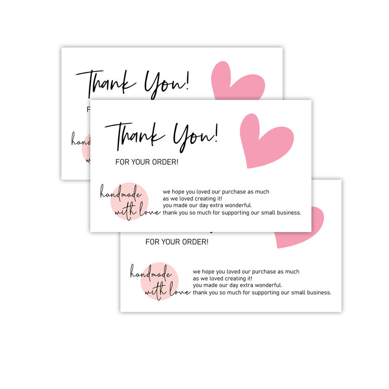 30pcs/pack white thank you card for supporting business package decoration "beyond grateful" business card handmade with love