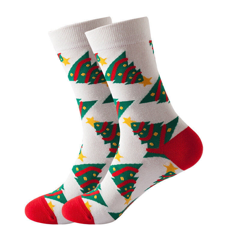 5 Pairs Funny Casual Men Socks New Socks fashion Christmas design Plaid Colorful happy Business Party Dress Cotton Socks Man