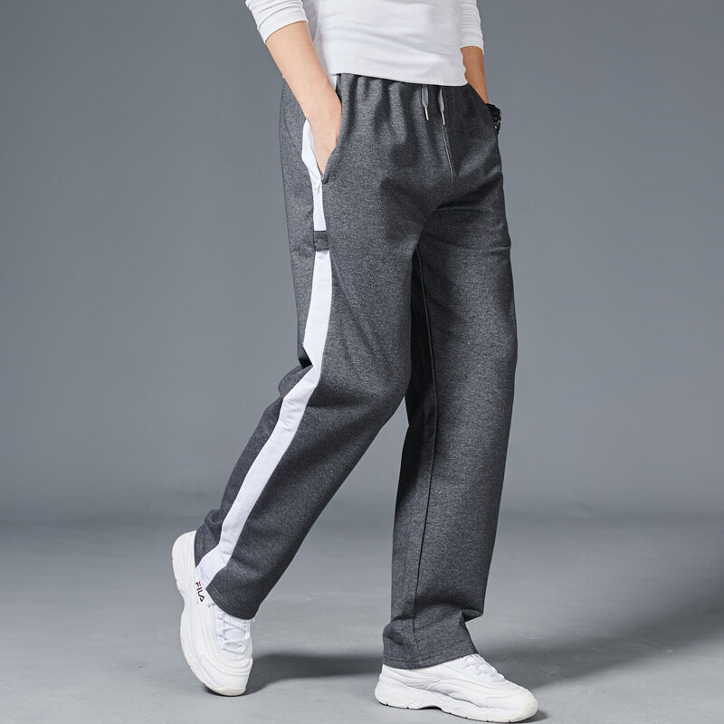 Pantalones de chándal holgados para hombre, ropa deportiva para correr, a rayas, para entrenamiento físico