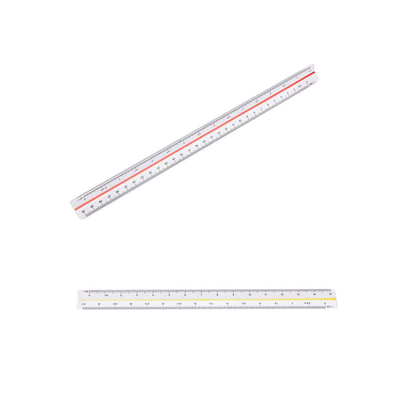 1PC 다기능 디자인 플라스틱 멀티 스케일 눈금자 삼각형 스케일 눈금자 측정