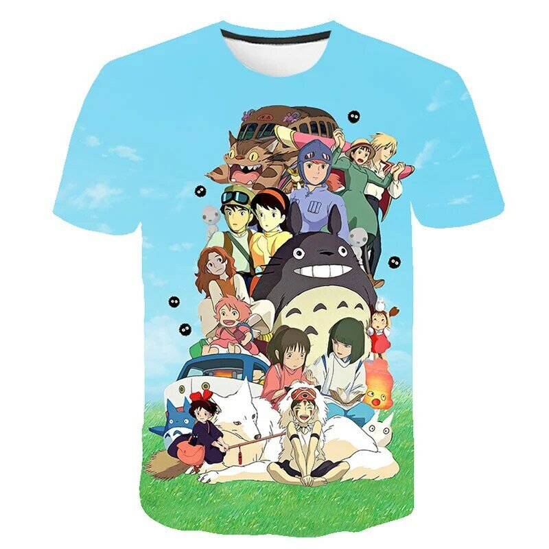 Camisetas de moda para niños y niñas, disfraz de Totoro, Harajuku, Anime, dibujos animados, verano 2021