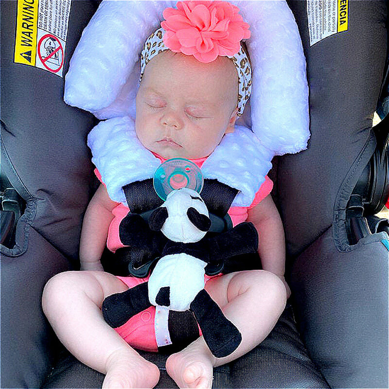 9 kolorów Baby Hoofd Ondersteuning Kussen Met Minky podpórka dla głowy dziecka poduszka zagłówek z pasującymi pokrowcami na pasek siedzenia nowość