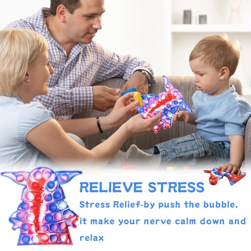 2 Paket Mainan Sensorik Fidget Gelembung Pop Dorong, Pewarna Dasi Autisme Kebutuhan Khusus Pereda Stres, Alat Peras untuk Meringankan Emosi