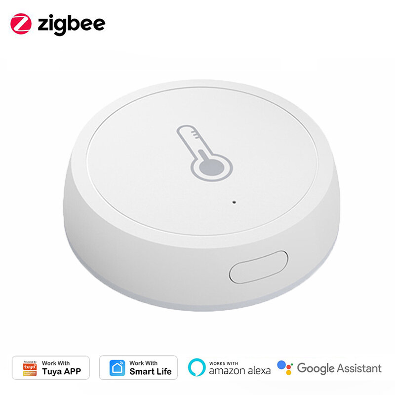 ZigBee 3.0 Humidity Sensor Temperature Sensor for Tuya Smart Life APP Alarm Push Remote Monitor Support Alexa Google Home Voice