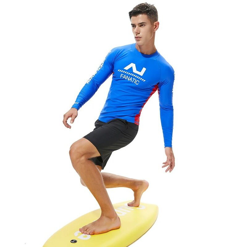2022ใหม่ผู้ชาย Surfwear ครีมกันแดดแฟชั่นชุดว่ายน้ำอุ่นชายชุดเสื้อน้ำกีฬาชายหาดแห้ง Surfwear เสื้อ UPF 50 +