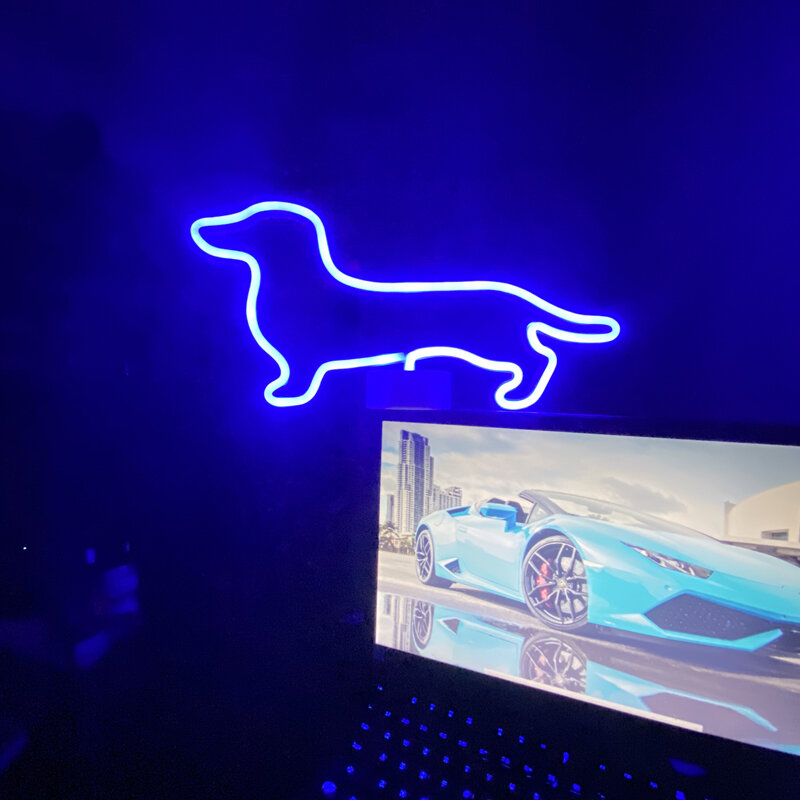الكلب LED النيون علامات الجدول الديكور أضواء ليلية مصابيح ديكور فني ديكور للمنزل حفل زفاف عيد ميلاد الاطفال أو فتاة غرفة