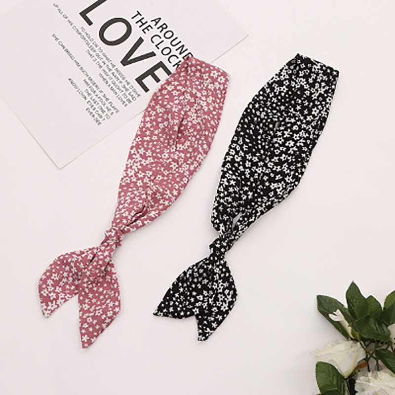 Korean Style Fashion Multifunctional Streamers Wild Small Floral Bow Hairband Creative Jewelry Headwear