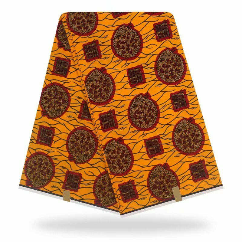 Cera nigeriana real africano impressão tecido 6 metros de tecido africano cera impressões tecido para vestido