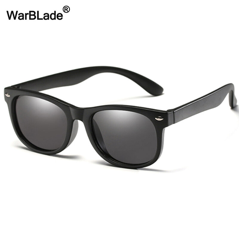 Warblade redondo polarizado crianças óculos de sol silicone segurança flexível crianças óculos de sol moda meninos meninas máscaras uv400