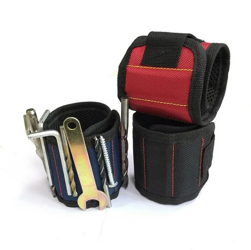 Pulseira magnética forte, ferramenta de suporte de pulso de bolso, pulseira de mão, bolsa, suporte de broca e parafusos, bolsa de armazenamento de suporte, 1 peça