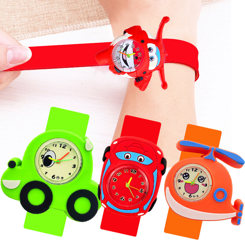 Cukierki kolor zegarek dla dzieci ślimaki motyl Dial pasek silikonowy Slap Wrist Watch kwarcowe zegarki dla dzieci Baby School Travel Gifts