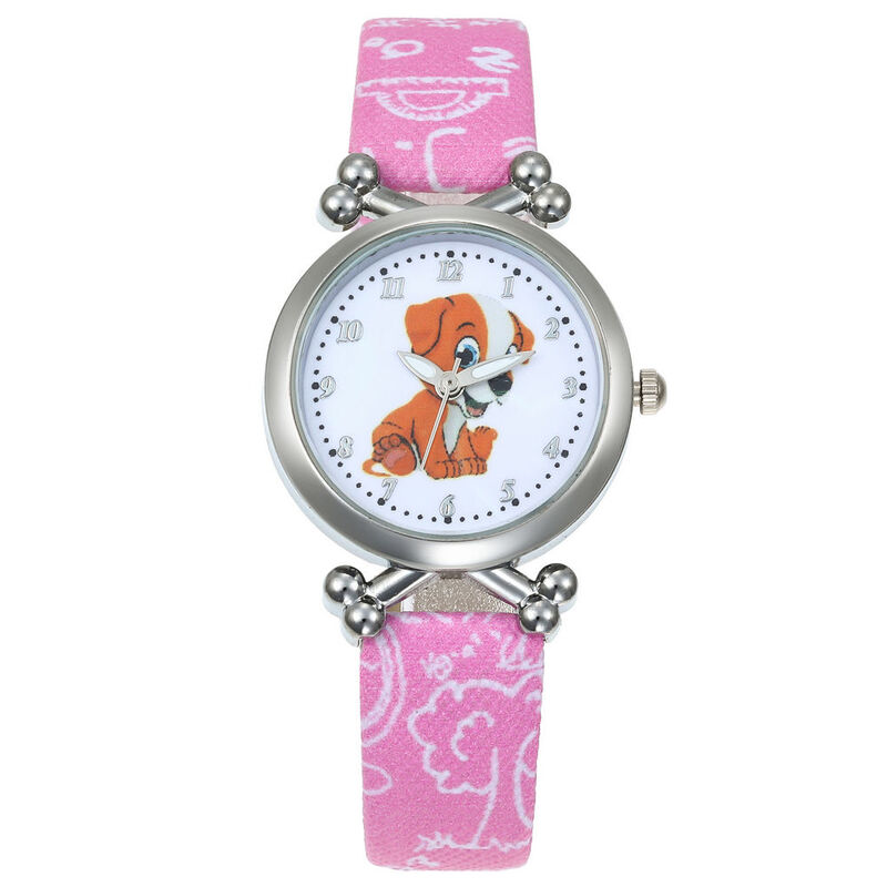 ساعة كوارتز جيلي للأطفال ، ساعة يد لطيفة ، تصميم كلب بني ، للأولاد والطلاب ، مجموعة جديدة