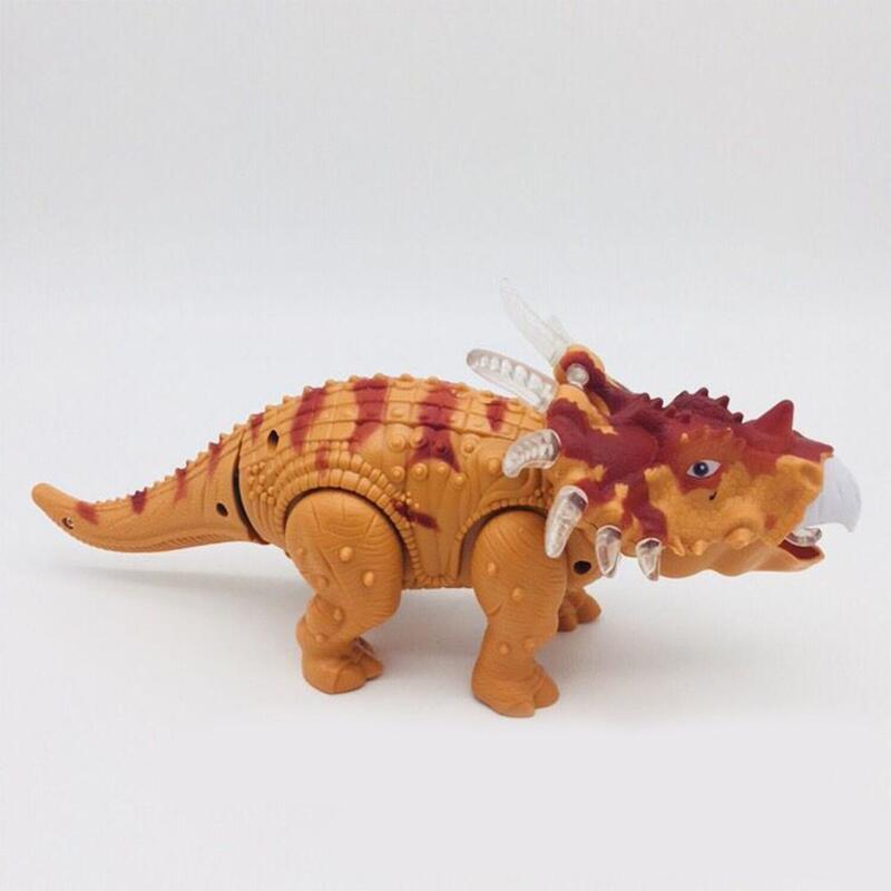 Kuulee elektryczny chodzący dinozaur z dźwiękiem migające światła jurajski Triceratops Model dinozaura zabawki