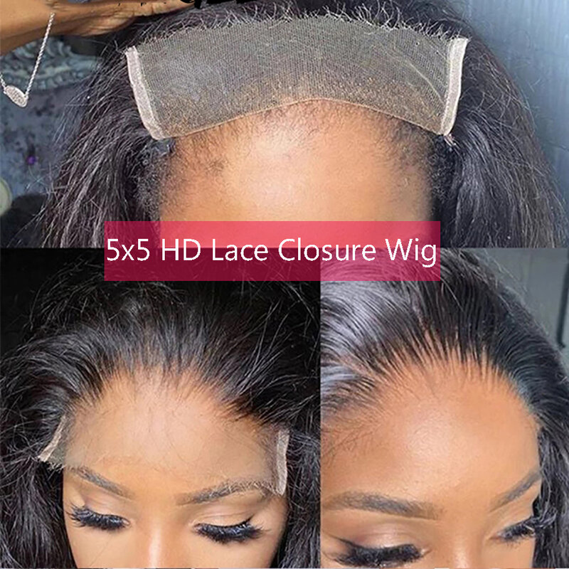 Perruque Lace Frontal Wig 200% naturelle crépue bouclée HD 13x6, cheveux humains, pre-plucked, avec Baby Hair